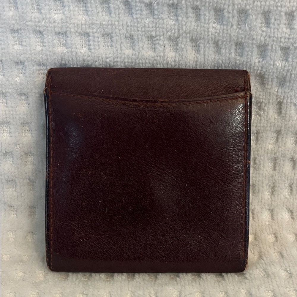 Cartier Dark Brown Leather Wallet with Gold Corners - Picture 2 of 9